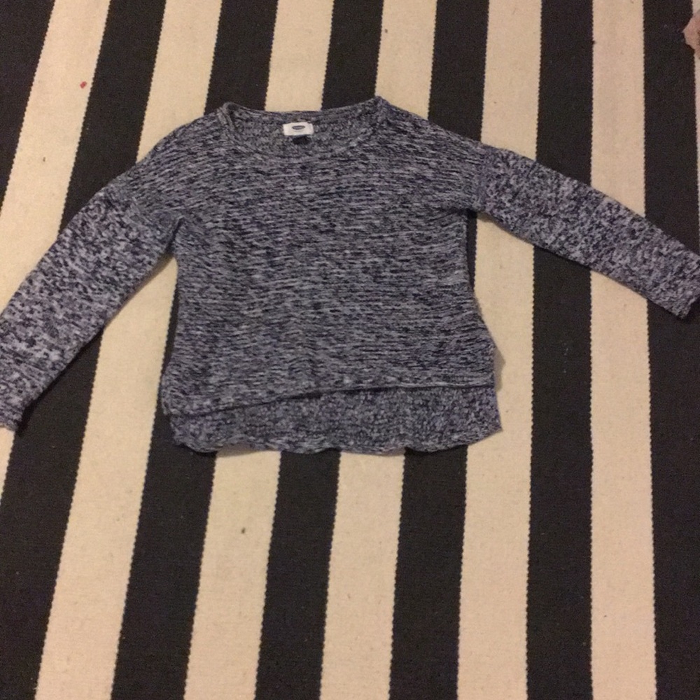 Blue and white sweater